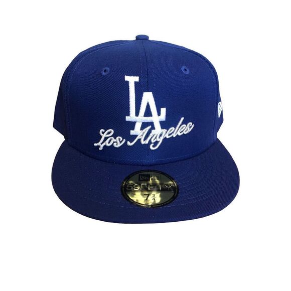 New Era Los Angeles Dodgers Dual Logo 59FIFTY Fitted Hat Cap Size 7 3/4 - Picture 1 of 5